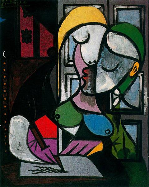 Pablo Picasso Oil Painting Woman Writing Femme Ecrivant